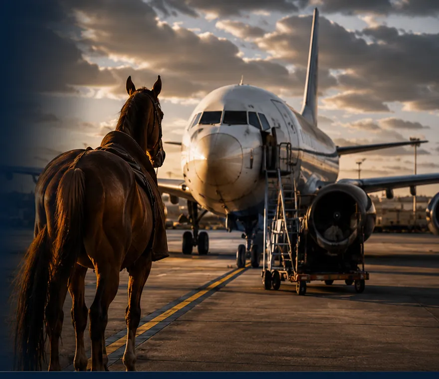 Transport and import logistics for a European horse